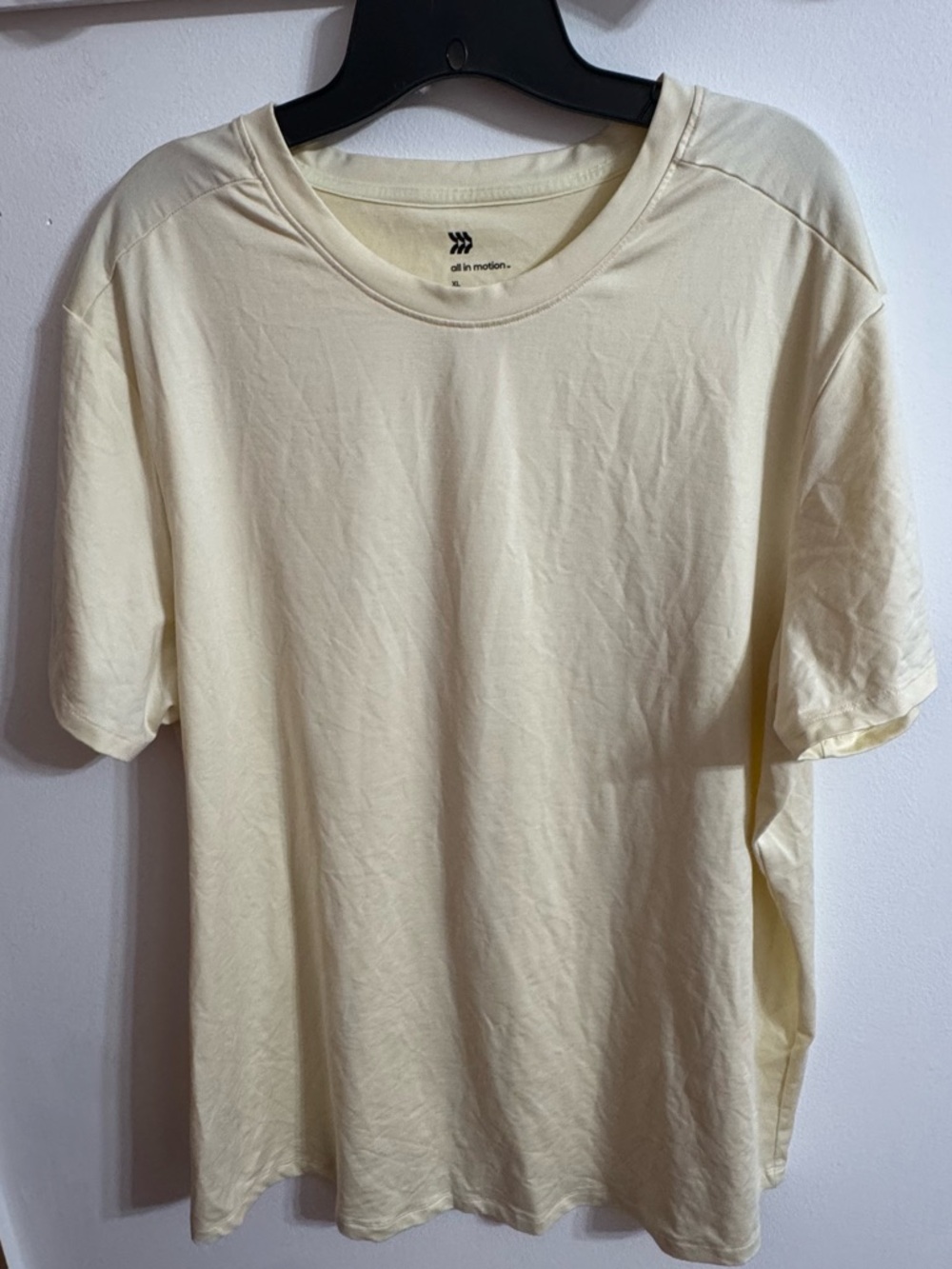 NWOT all in motion Pale Yellow Short Sleeve Crewneck Tee